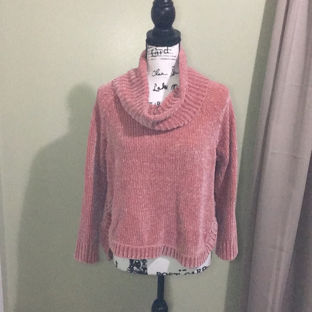 Jones New York Pink Cowl neck sweater size medium